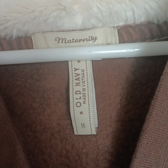 Old Navy Maternity Brown Hooded Sweatshirt Size Medium - Picture 2 of 4